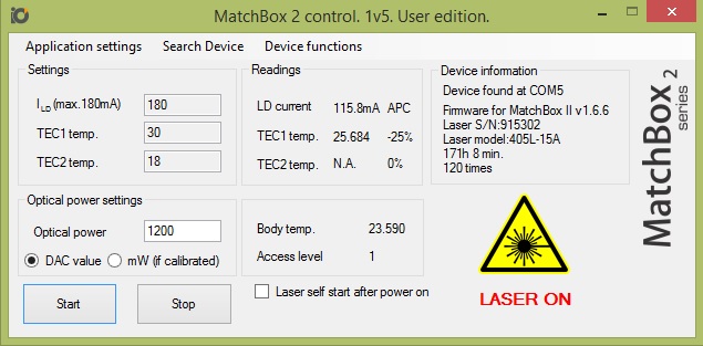 Laser control software Laser control software